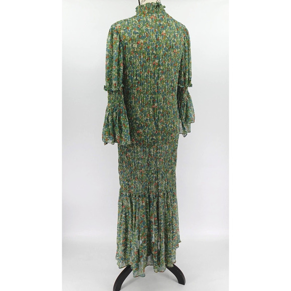 byTiMo Georgette Midi Dress Medium Green Garden Floral - Picture 9 of 16